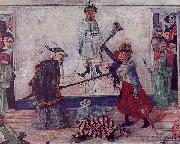 James Ensor Skeletons Fighting for the Body of a Hanged Man oil painting on canvas